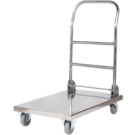 Carrello Pieghevole Portacasse Inox Ruote Gomma Cuscinetti A Sfera Portata 330Kg