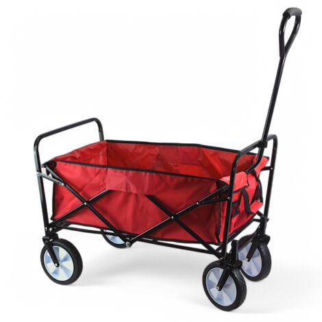CARRELLO PIEGHEVOLE TRASPORTO RUOTE METALLO SALVASPAZIO SPIAGGIA MONTAGNA GIARDINO