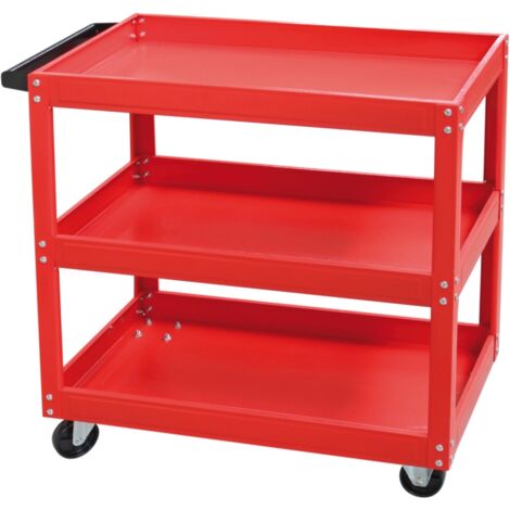 carrello porta attrezzi valex in metallo con 3 ripiani 2 ruote piroettanti e 2 fisse 77x35x76 cm