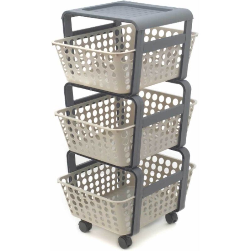 Carrello Da Cucina Con Cestelli 'modula' Col. Tortora Cm 41,5 X 29 ...
