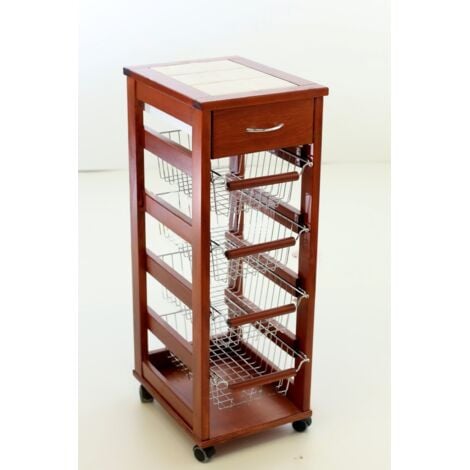 CARRELLO PORTAFRUTTA VESUVIO SALVASPAZIO 1 CASSETTO CILIEGIO 83 X 29 X 36 CM