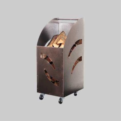 Carrello portalegna per camino cm 32x42x80h MADE IN ITALY