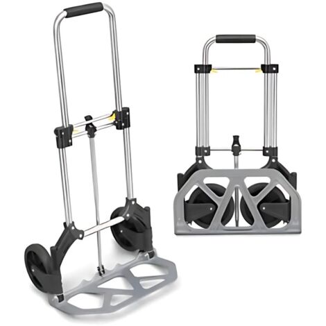 Carrello Portapacchi Pieghevole in Alluminio con Ruote in Gomma Portata 80kg