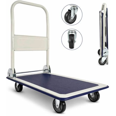 vidaXL Carrello per Scale Pieghevole con 6 Ruote Blu