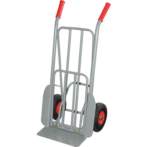 CARRELLO PORTASACCHI CON PALA RIBALTABILE ACCIAIO VERNICIATO PORTATA MAX 150KG