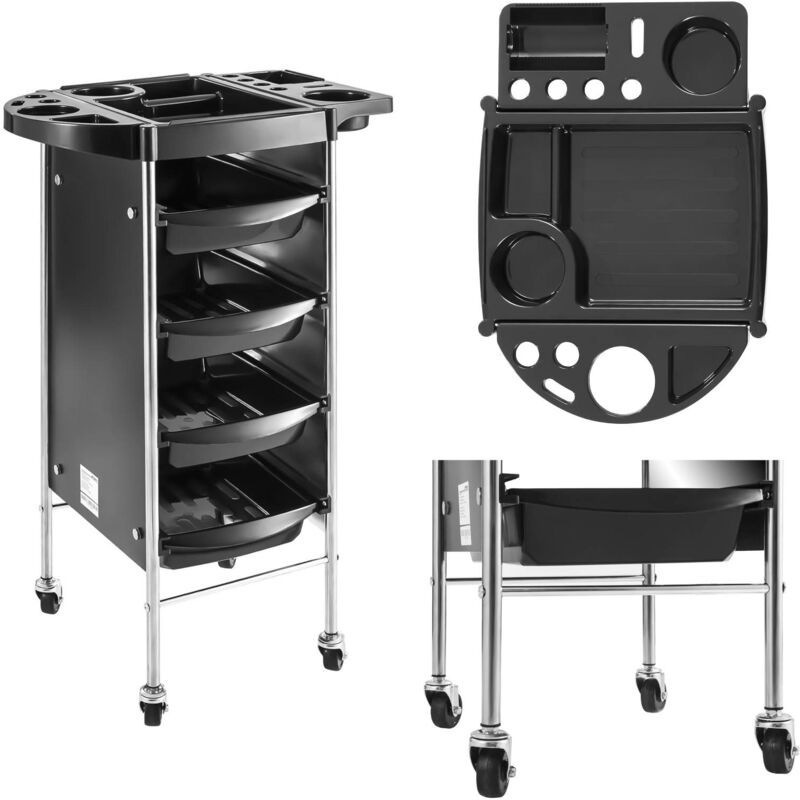 Carrello Portatile Per Parrucchieri Estetisti Barbieri Tatuatori Con 4 Ruote