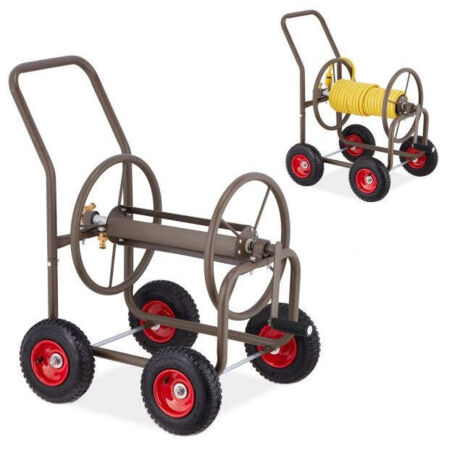 Carrello portatubo marrone con 4 ruote