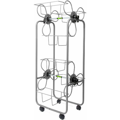 Carrello Portavasi 6 Cestini in Acciaio con Ruote Agrati Flortì Grigio