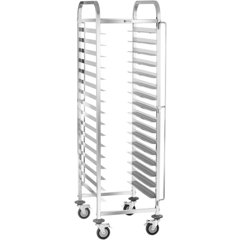 Carrello Portavassoi Carrello Servizio 16 Ripiani Per Vassoi Acciaio Inox 150 Kg