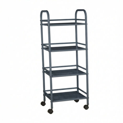 Metaltex Carrello Cucina con Ruote, Nero, 4 Piani