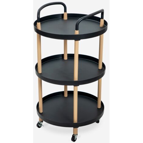 Relaxdays Carrello Da Cucina Rotondo, Portavivande Con 2 Ripiani A Specchio, Acciaio, Con Rotelle, HxD: 75 X 50 Cm, Oro | Leroy Merlin