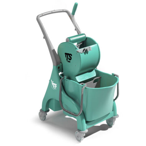 Carrello professionale per le pulizie Nick grigio 28 lt con strizzatore Dry e maniglia U
