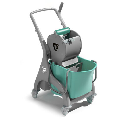 Carrello professionale per le pulizie Nick grigio 28 lt con strizzatore Dry e maniglia U