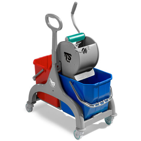 Carrello professionale per le pulizie Nick grigio 30 lt con strizzatore Dry e maniglia ombrello
