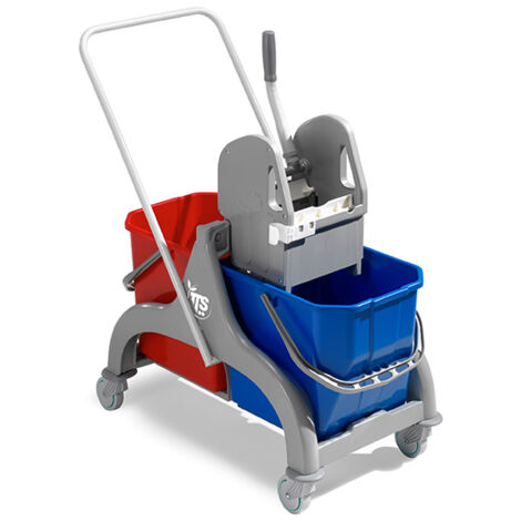 Carrello professionale per le pulizie Nick grigio 50 lt con maniglia reversibile