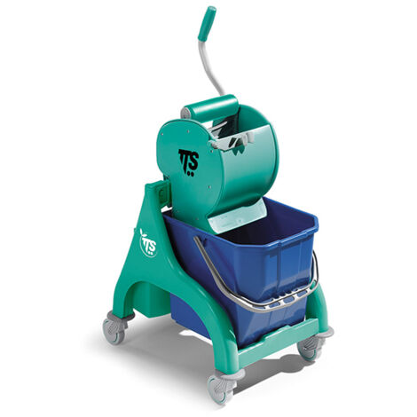 Carrello professionale per le pulizie Nick verde 15lt con strizzatore Dry