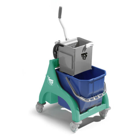 Carrello professionale per le pulizie Nick verde 25 lt con strizzatore O-Key