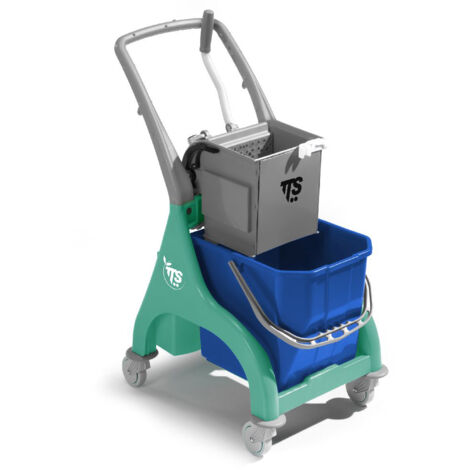 Carrello professionale per le pulizie Nick verde 25 lt con strizzatore O-Key