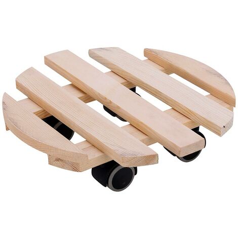 Carrello rotondo in pino Ø 30 cm