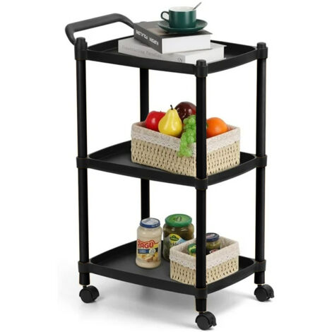 Carrello Salvaspazio Con 3 Ripiani Pratico Ed Elegante Per Cucina E Bagno