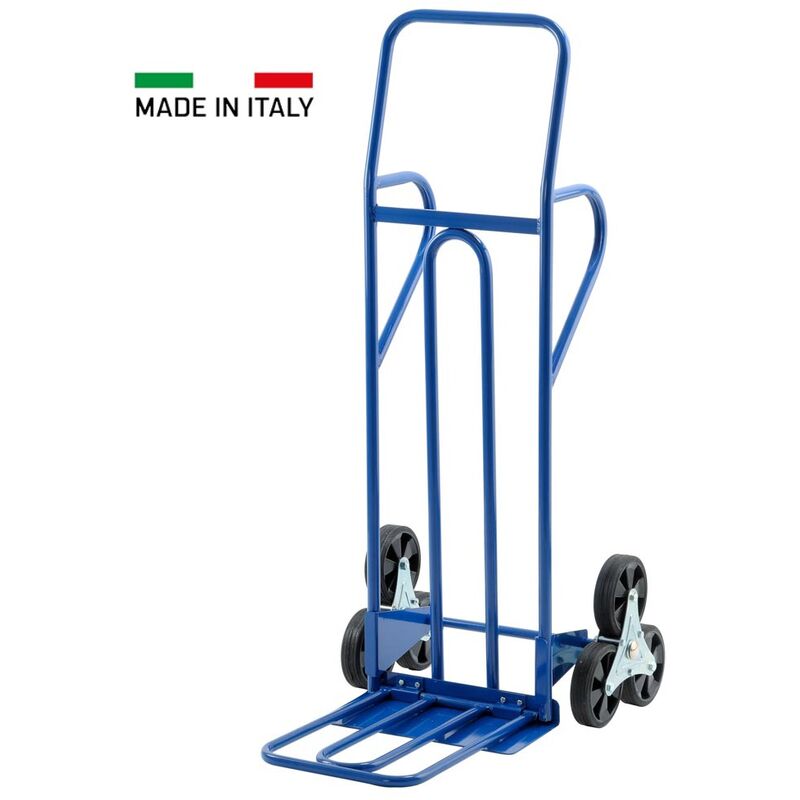Image of Carrello scale 6 ruote trasporto portapacchi gradini pala ribaltabile 300Kg Gierre