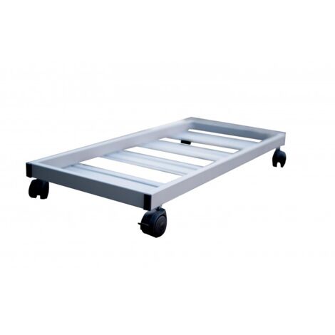 Carrello sottovaso rettangolare con ruote cm. 100 ALLUMINIO
