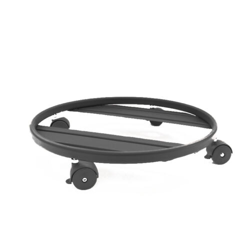 Carrello sottovaso tondo con ruote cm. 25 NERO