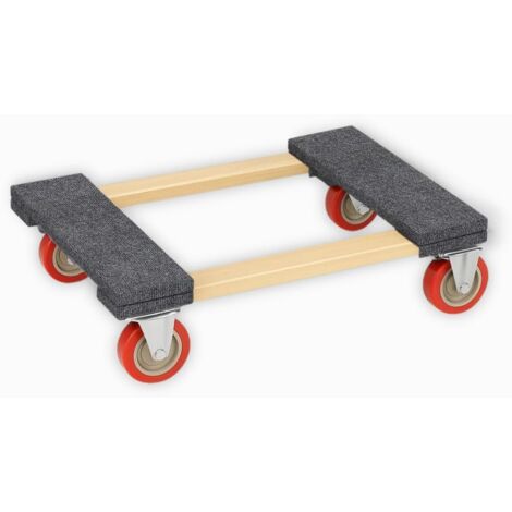 Carrello Trasporto con Ruote 450 kg – Pianale in Legno di Acacia 76x46 cm, leggero e Resistente, per Traslochi, Magazzini e Consegne