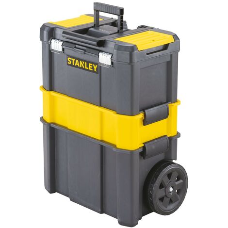 Carrello trolley porta attrezzi e minuterie con 3 livelli di stoccaggio e lucchettabile professionale STANLEY