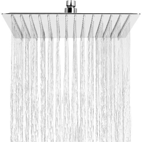 Carré，Pommeau de Douche Anti-Calcaire, Tête de Douche Pluie Economiseur d'Eau avec Buse en Acier Inoxydable 12 pouces/30cm finition Chrome Poli (Miroir)