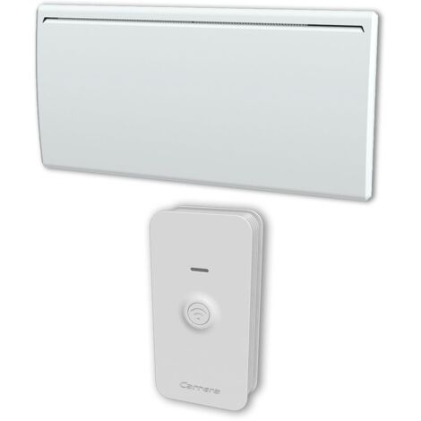 Carrera – Radiateur à inertie céramique blanc 2000W – Connecté avec thermostat électronique – Ultra basse consommation – Support mural inclus
