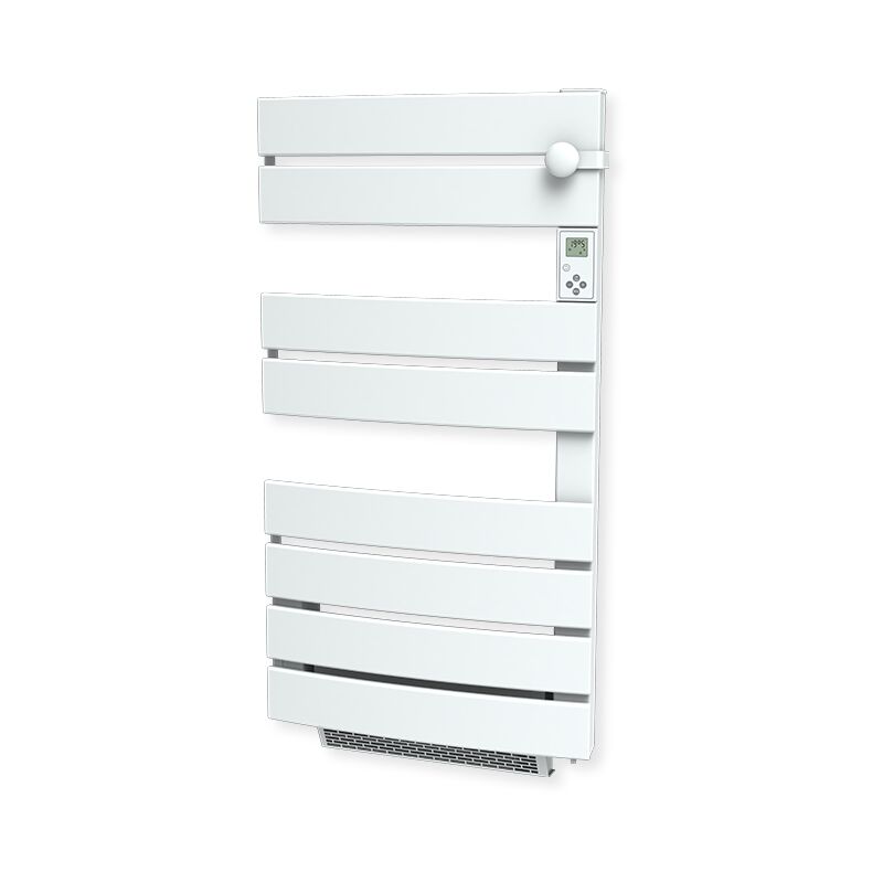 Radiateur sèche-serviette carrera - 750W + soufflerie 1000W (1750W) - Lames plates ouverture latérale - Blanc