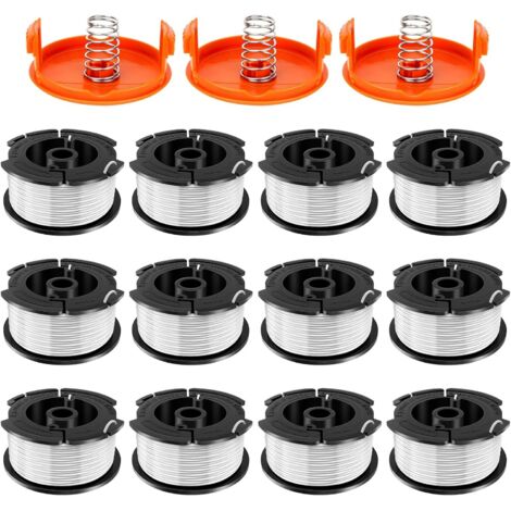 Carrete AF-100 Reemplaza AF100 AF-100-3ZP AF-100-BKP Compatible con Black and Decker GH900 GH600 GH610 Cortadora de césped 9m 0.2cm Carrete de Repuesto (12+3pcs)
