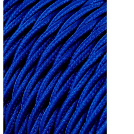 Carrete cable textil trenzado h03vv-f 2 x 0,75 mm² azul, 25 m
