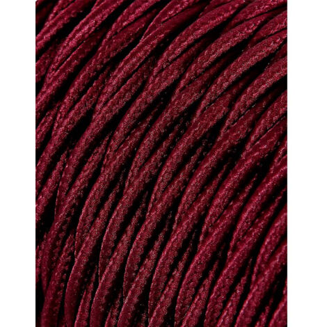 Carrete cable textil trenzado h03vv-f 2 x 0,75 mm² burdeos, 25 m