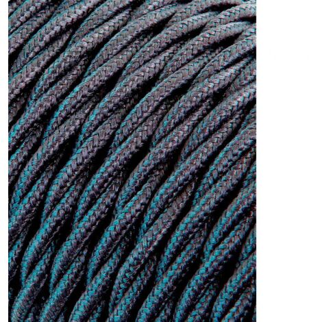 Carrete cable textil trenzado h03vv-f 2 x 0,75 mm² gris oscuro, 25 m