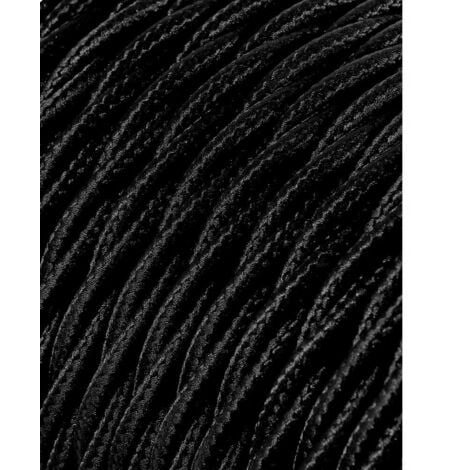 Carrete cable textil trenzado h03vv-f 2 x 0,75 mm² negro, 25 m