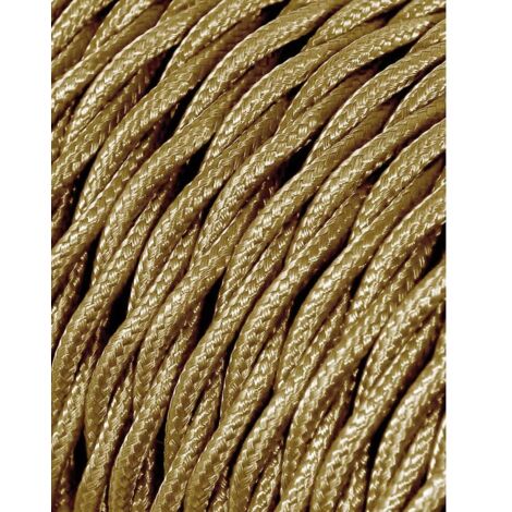 Carrete cable textil trenzado h03vv-f 2 x 0,75 mm² oro, 25 m