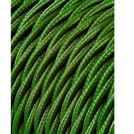 Carrete cable textil trenzado h03vv-f 2 x 0,75 mm² verde, 25 m