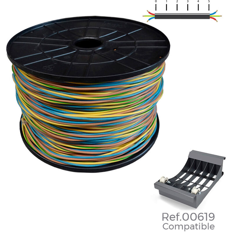 

EDM Carrete cablecillo 3 cables*2,5mm 250mts de cada cable, total 750mts (azul, marron y tierra) (bobina grande ø400x200mm)