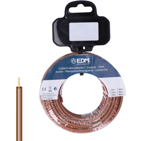 CARRETE CABLECILLO FLEXIBLE 1,5mm MARRON LIBRE DE HALÓGENOS 50m
