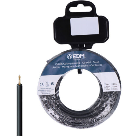 CARRETE CABLECILLO FLEXIBLE 2,5mm NEGRO LIBRE DE HALÓGENOS 5m
