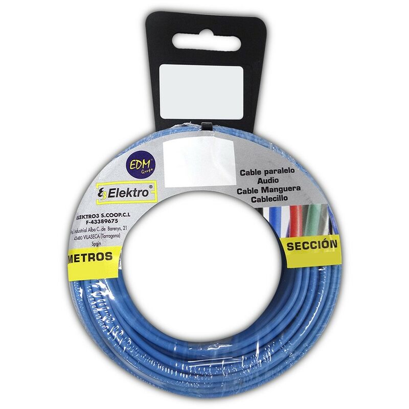 

Edm - Carrete Cablecillo Flexible 6 Mm. Azul 10 Mts. Libre-Halogeno