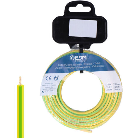 CARRETE CABLECILLO FLEXIBLE 6mm BICOLOR LIBRE DE HALÓGENOS 10m