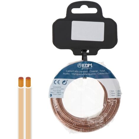 Carrete cavo parallelo colore trasparente 2x0,75mm² 5m (Audio e video) EDM