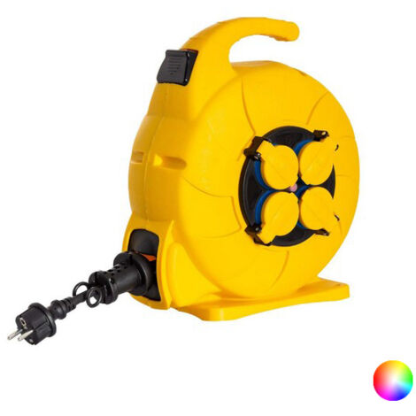 Carrete de Cable Rebobinado Automático 15m IP44 Amarillo