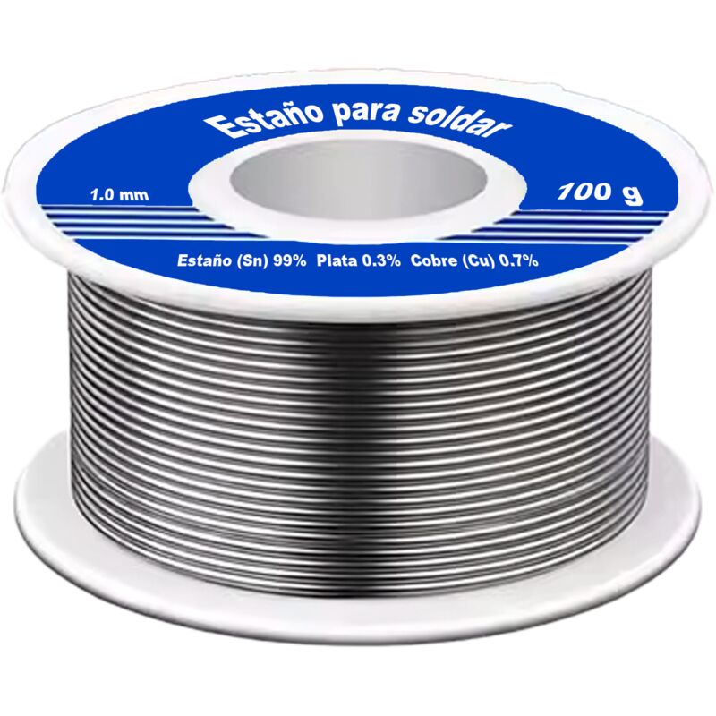 

Carrete de estaño para soldar 1 mm de 100 gr sin plomo Gris