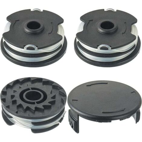 Carrete de hilo de nailon, hilo de repuesto para cortacésped LIDL Parkside PRT 550 A1, B2, C3 PRTA 20-Li C3 recambios recortadora (3 carretes de hilo + 1 tapa)