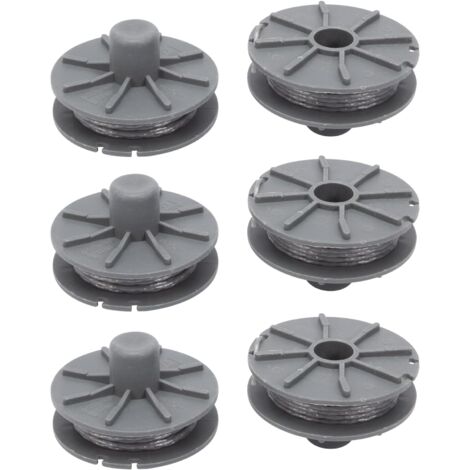 Carrete de hilo para desbrozadora Gardena 5307-20 1,65 mm 6,1 m, Carrete de hilo de repuesto para Gardena 5307 Easycut 400 Art.8846, ComfortCut450 Art.8847, PowerCut Art.8848 (6 uds.)