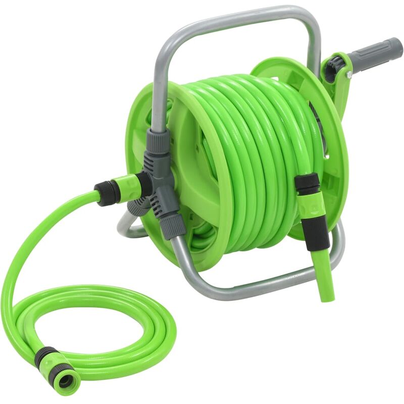 

vidaXL Carrete de manguera 20+2 m - Verde